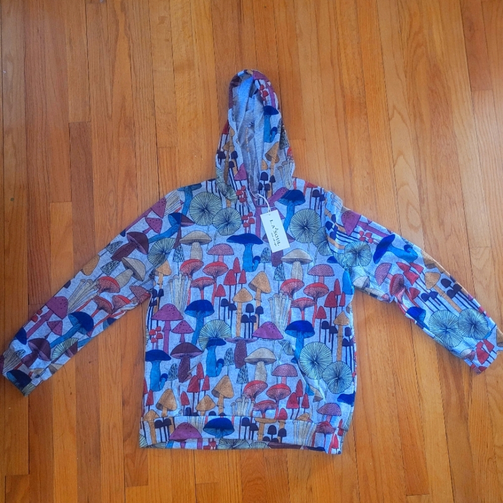L.A. Soul Colorful Mushroom Pattern Hoodie